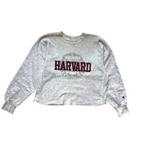 Vintage 90s Champion Reverse Weave Harvard Cut Sweatshirt Size L Gray Ivy League